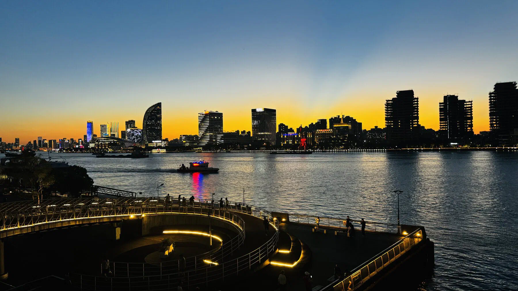 The Huangpu River at dusk